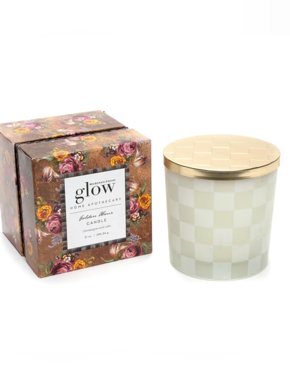 MacKenzie Childs LARGE Glow Candle Champagne & Cake READ!!!